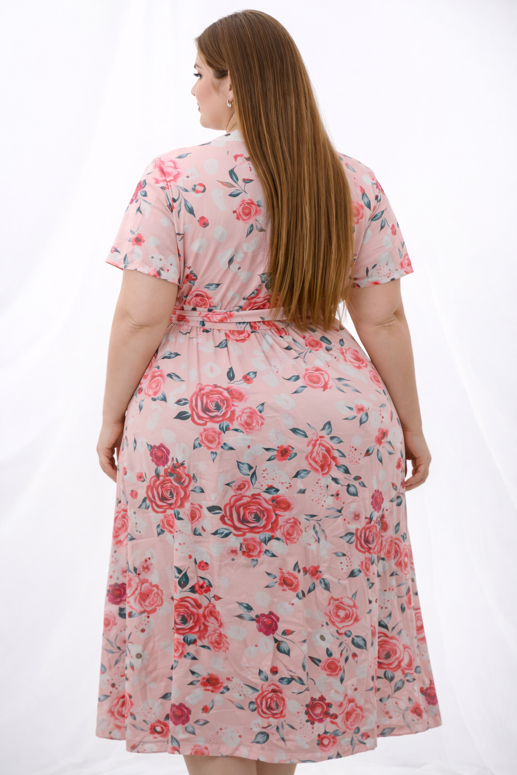 Vestido floral elegante rosa