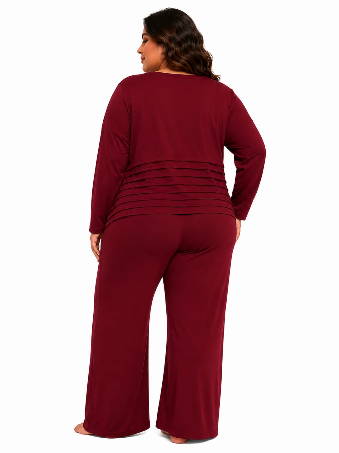 Ensemble deux pièces rouge bordeaux