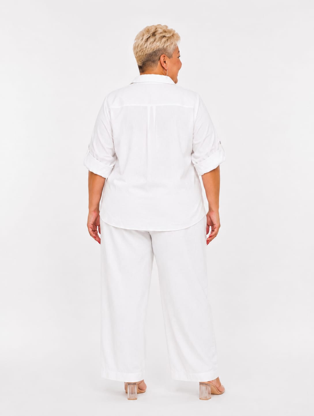 Conjunto de 2 Piezas Plus Size Blanco