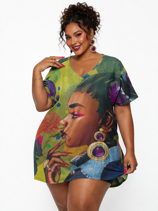 Vestido Estampado Artístico