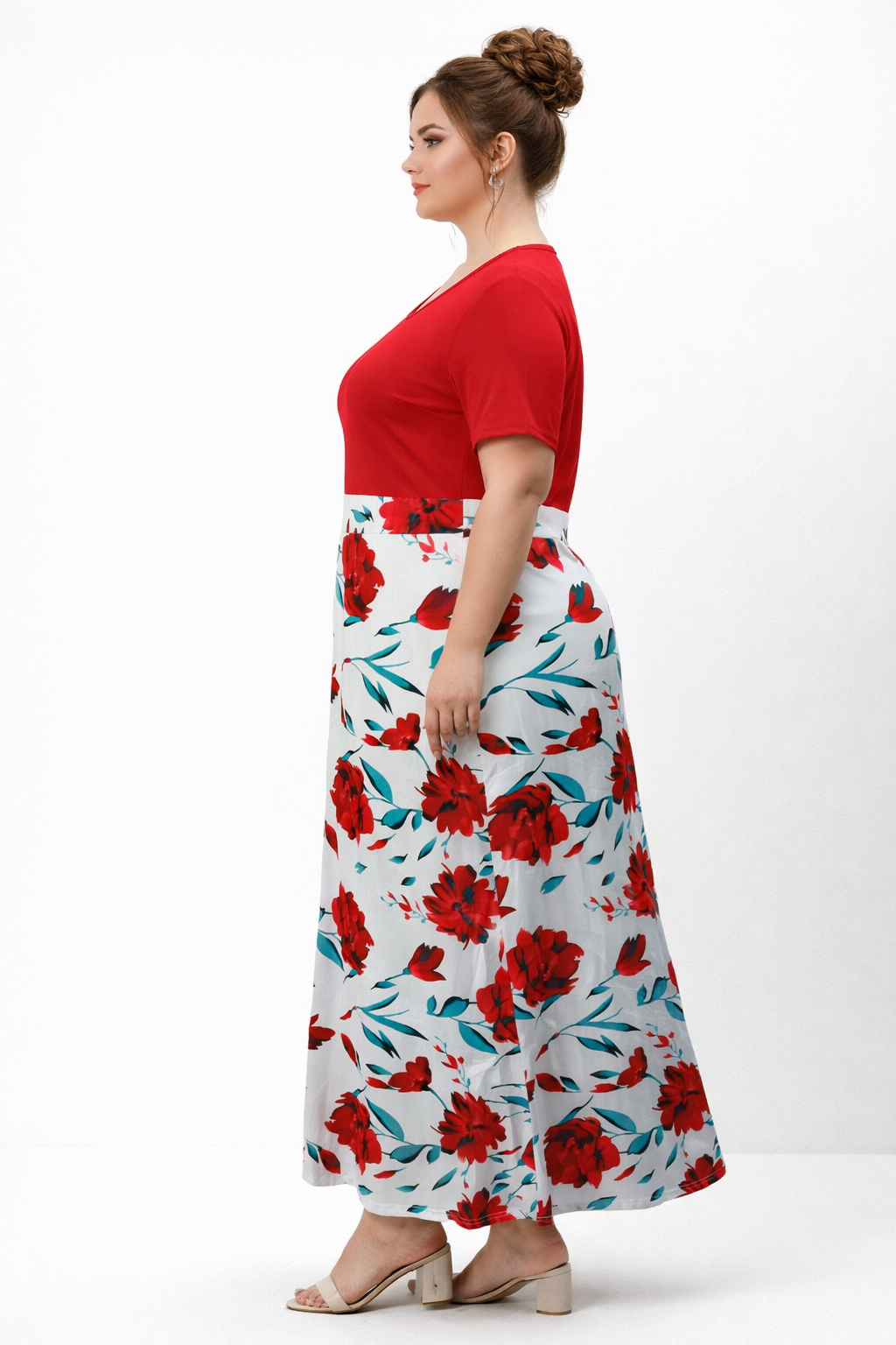 Vestido Bicolor Floral