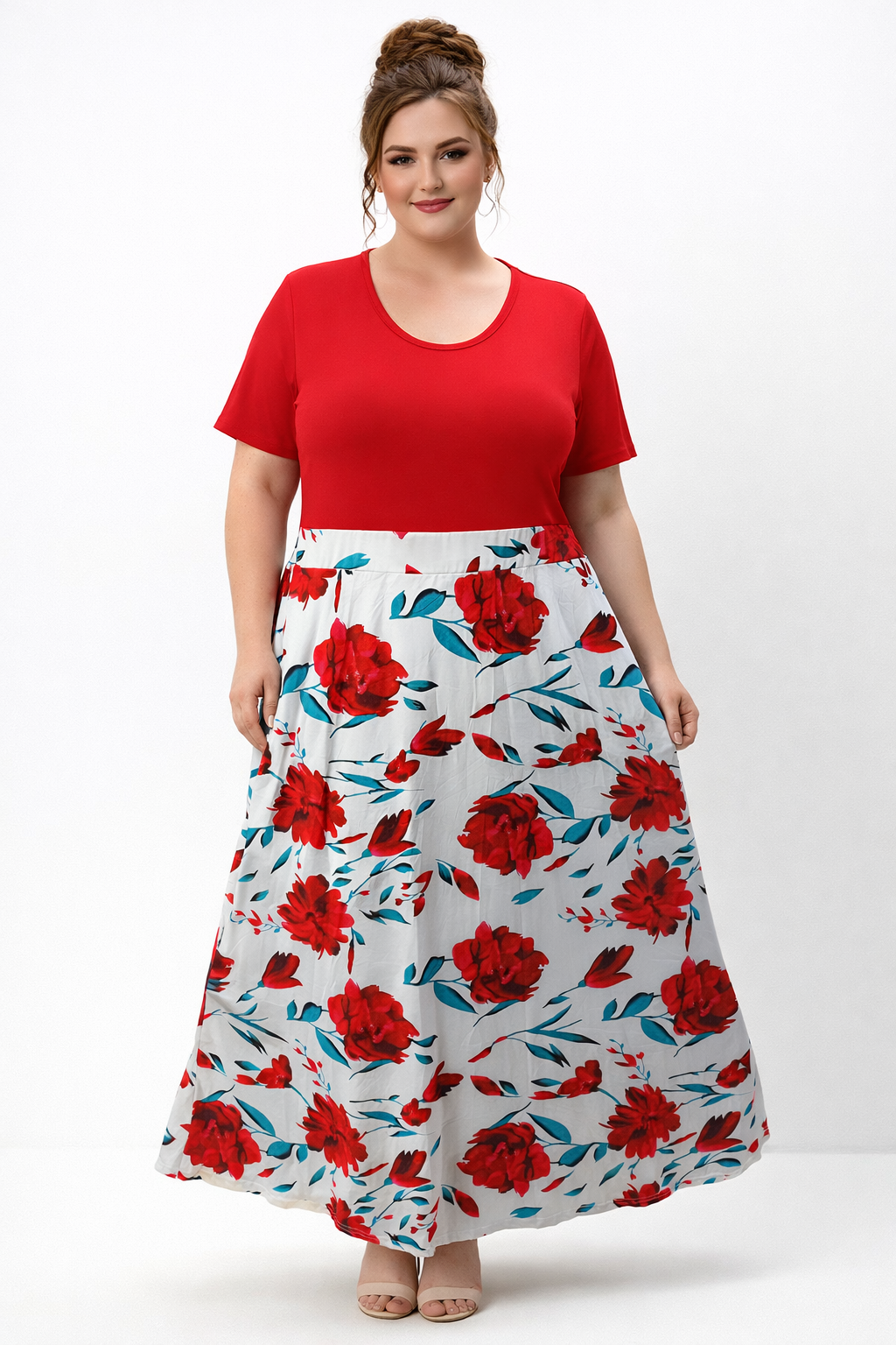 Vestido Bicolor Floral