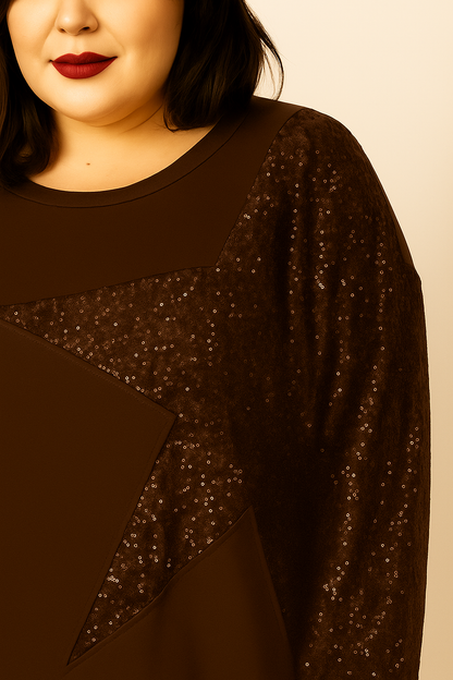 Sudadera marrón con estrella