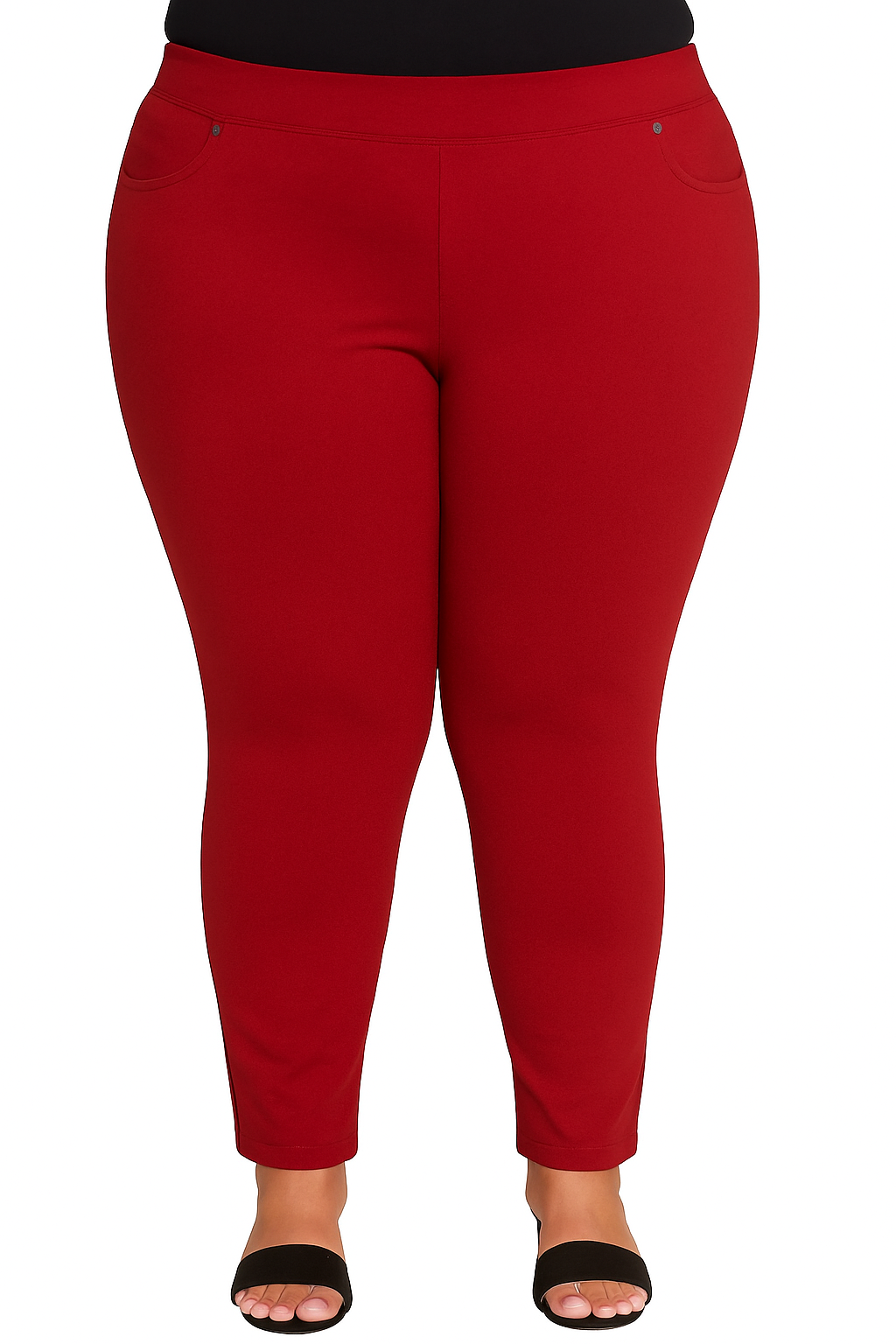 Pantalon burdeos elastico