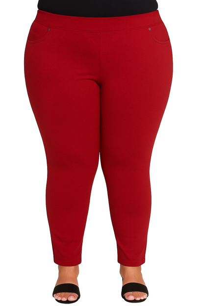 Pantalon burdeos elastico