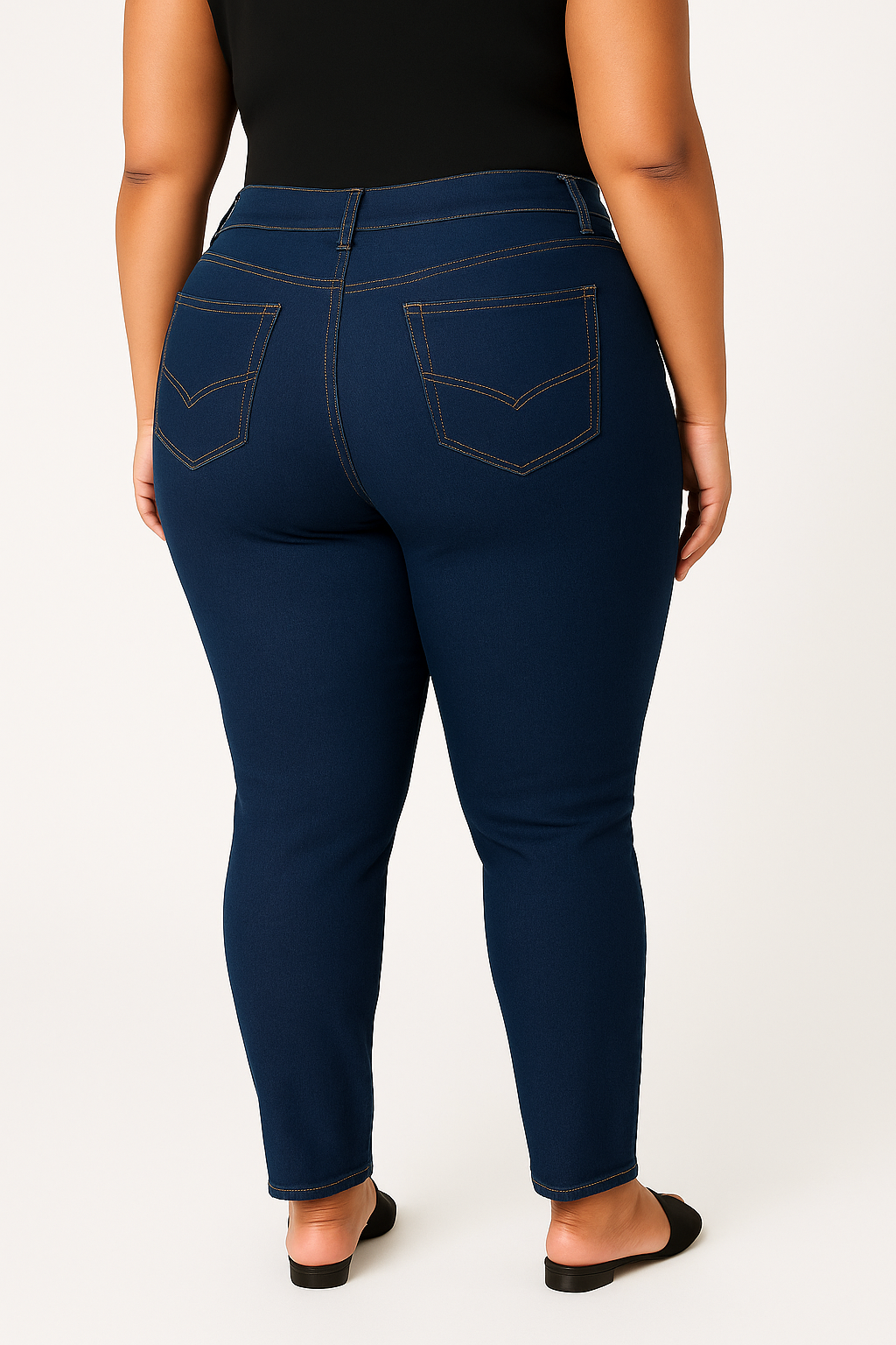 Jeans elásticos ajustados de tiro alto