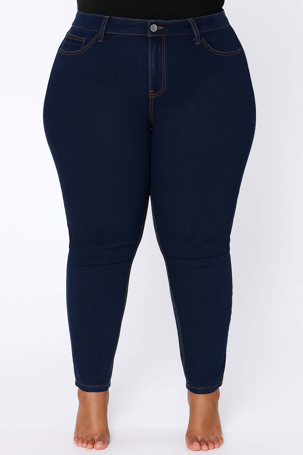 Jeans elásticos ajustados de tiro alto