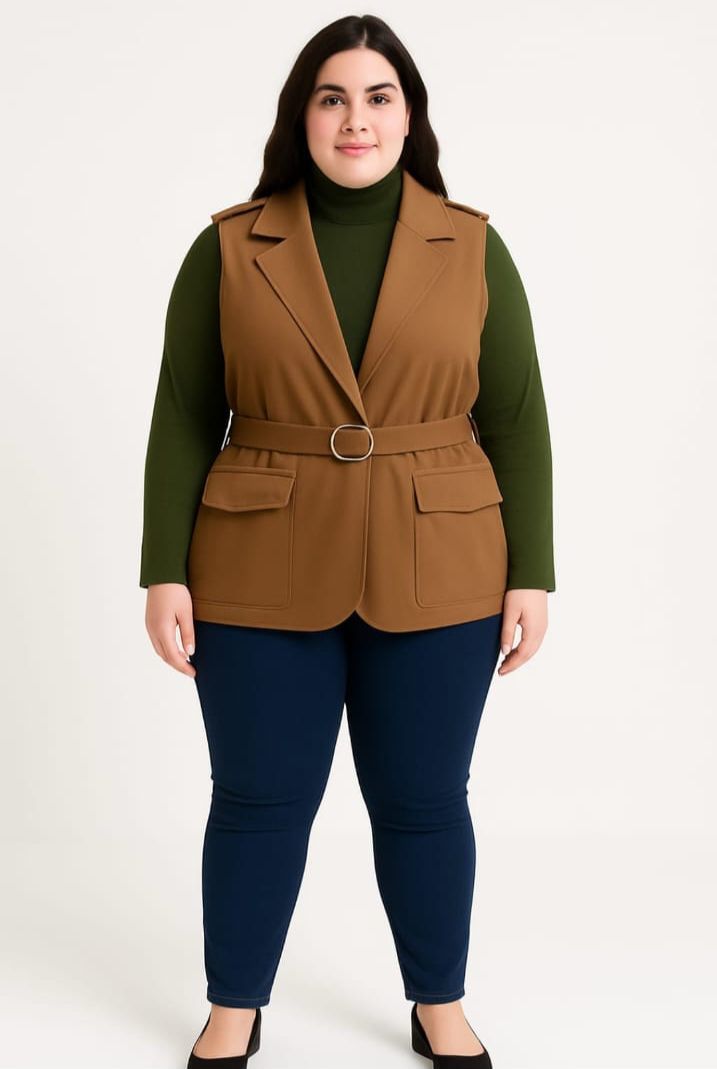 Chaleco con hombreras y cinturón