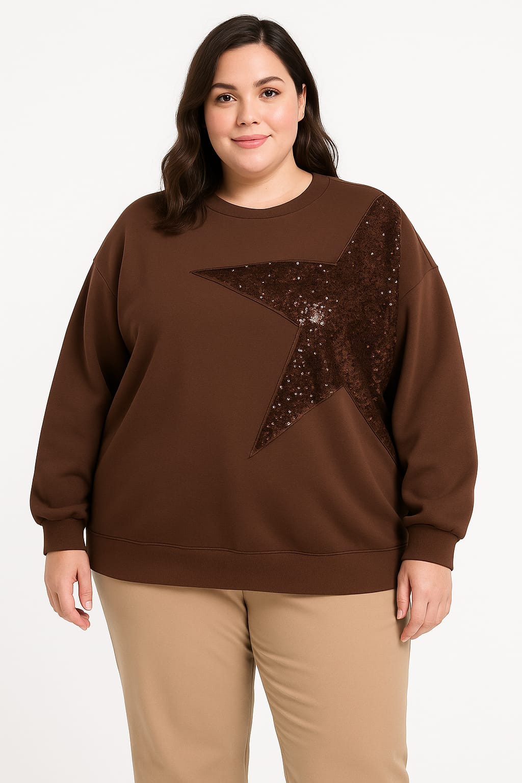 Sudadera marrón con estrella
