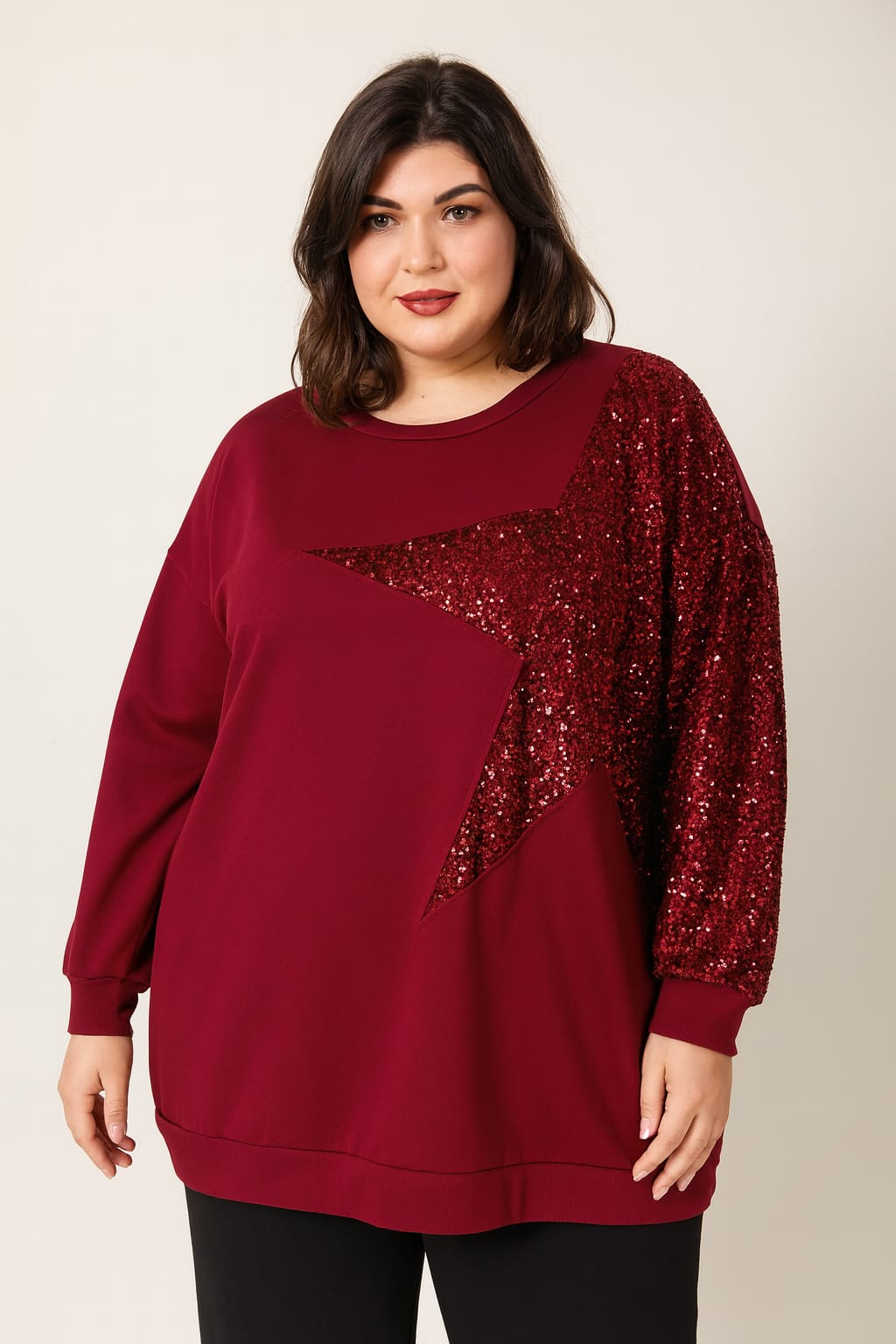 Sudadera burdeos con estrella