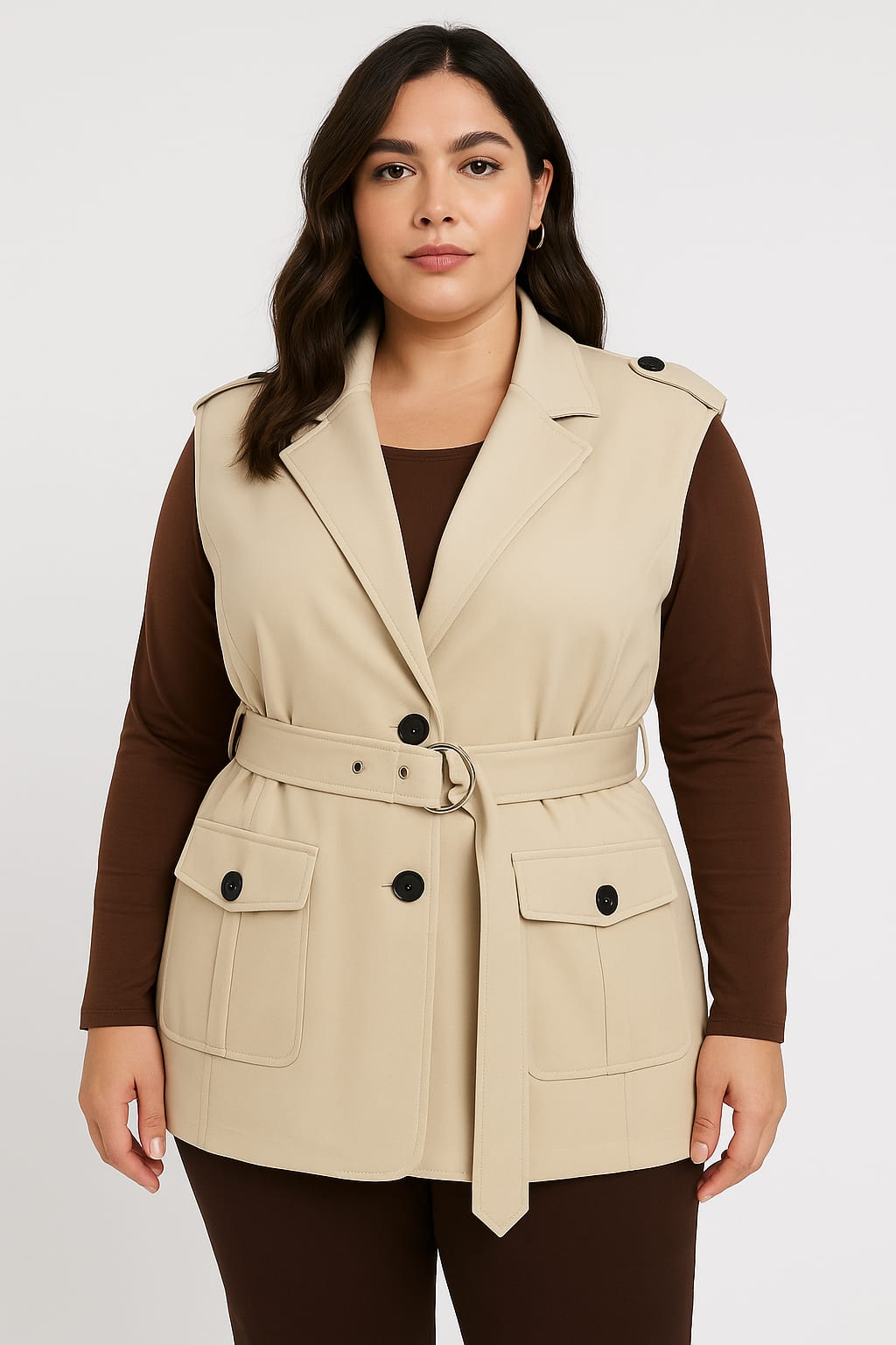 Chaleco con hombreras y cinturón