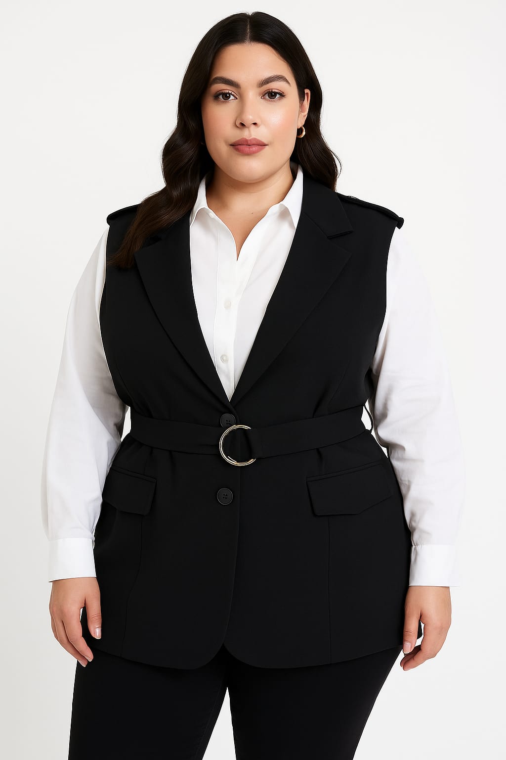 Chaleco con hombreras y cinturón