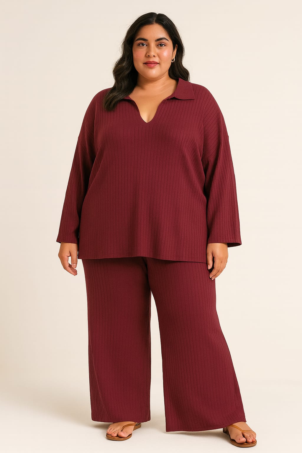 Conjunto canalizado burdeos