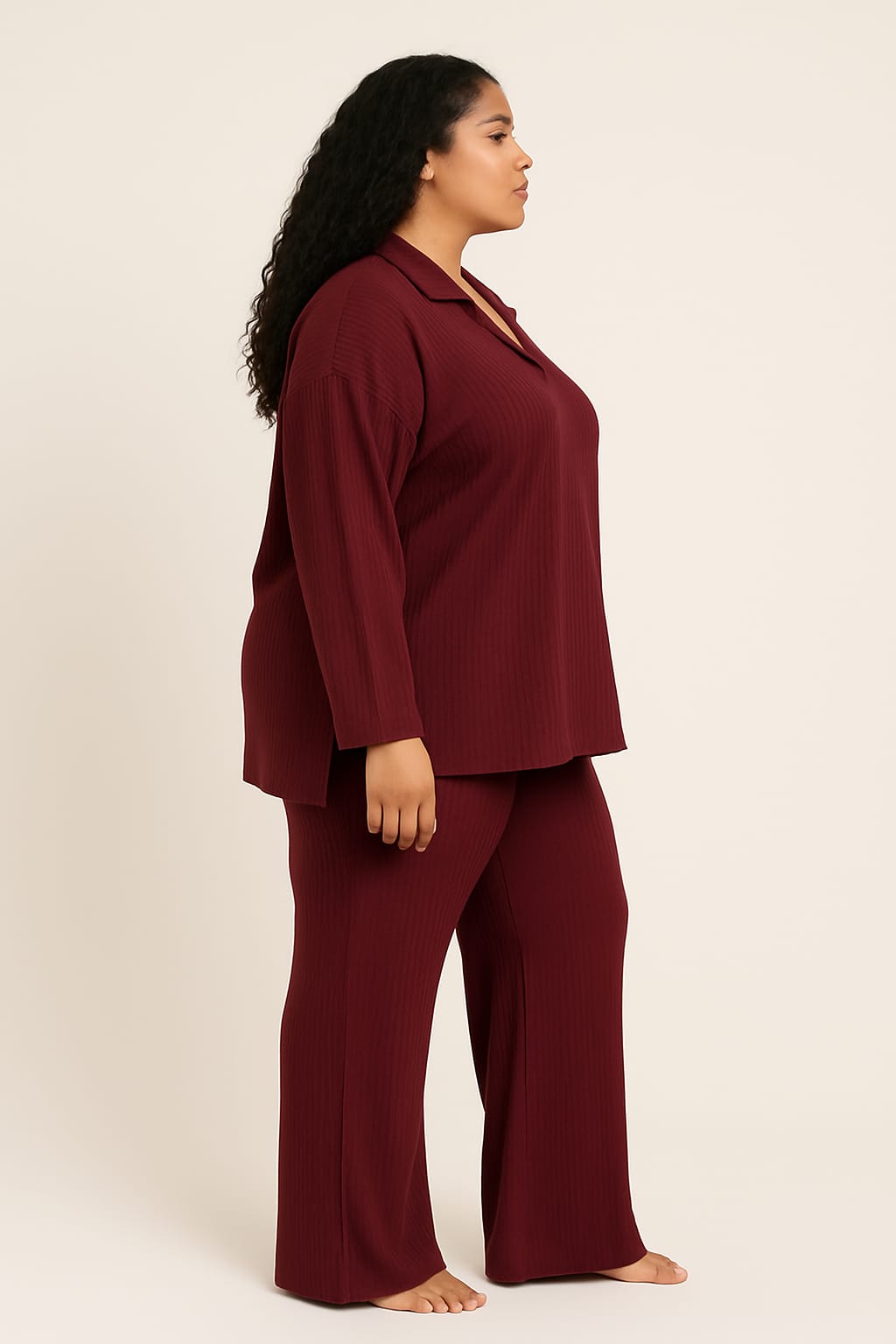 Conjunto canalizado burdeos