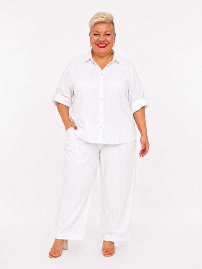 Conjunto de 2 Piezas Plus Size Blanco
