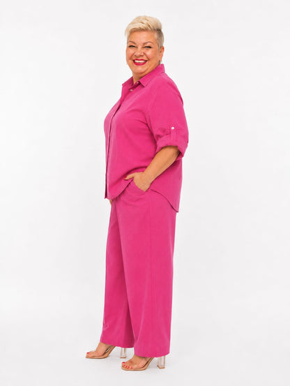 Conjunto de 2 Piezas Plus Size Fucsia