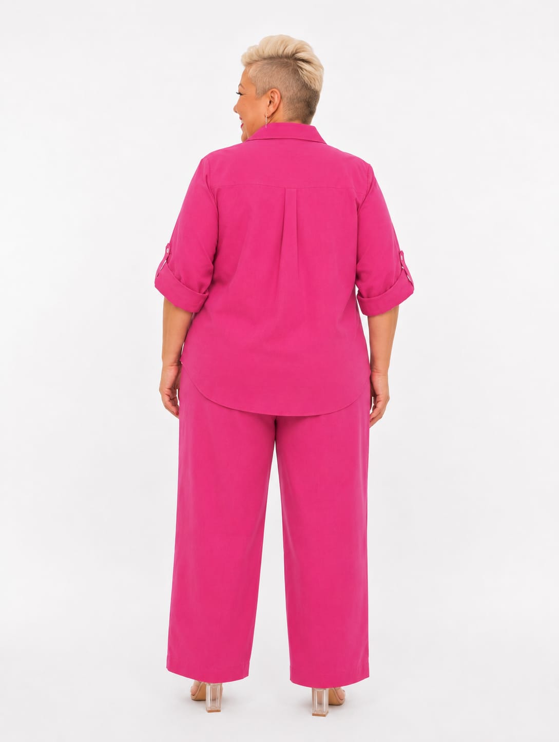 Conjunto de 2 Piezas Plus Size Fucsia