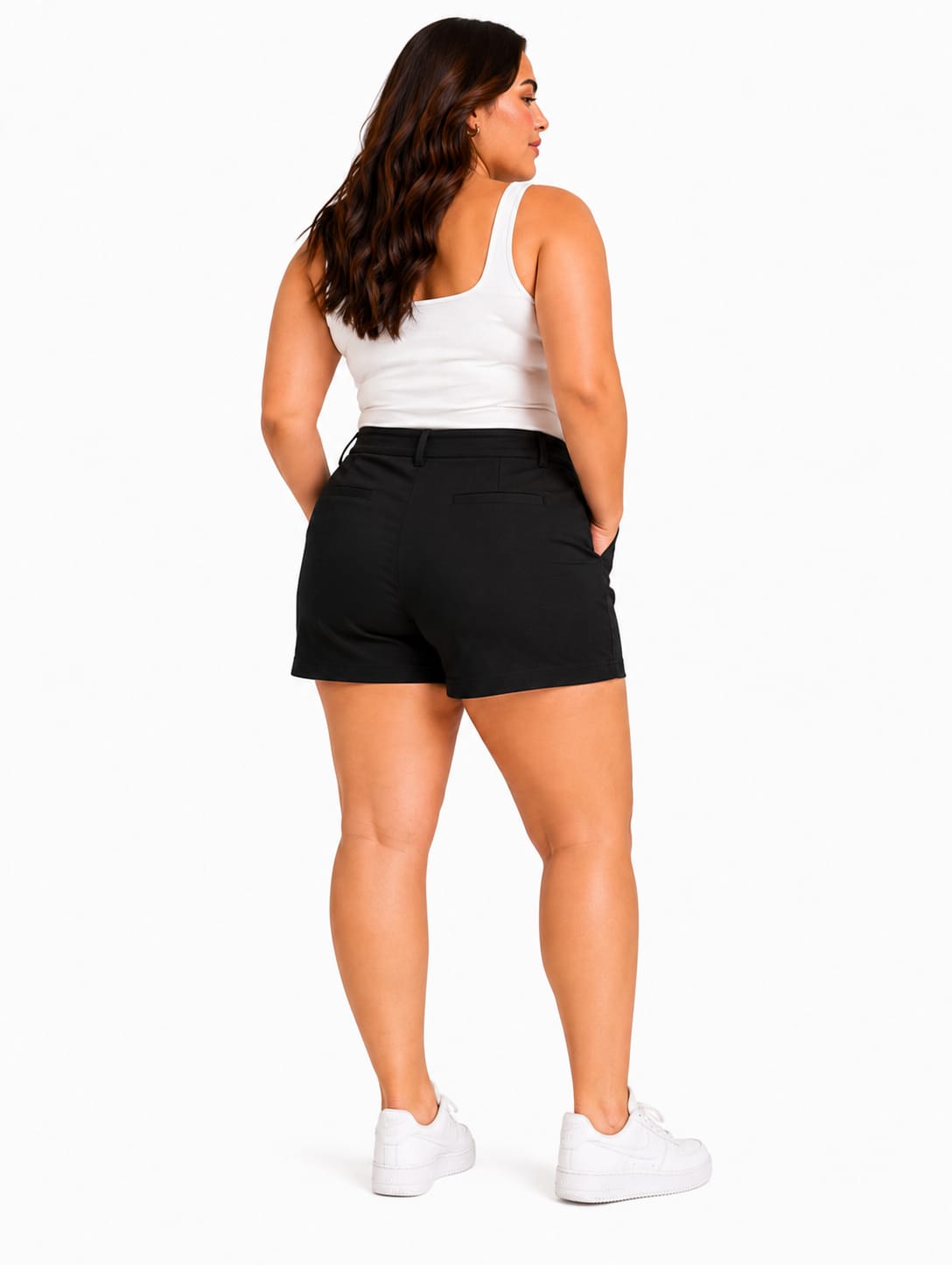 Pantalón Corto de Tiro Alto Negro