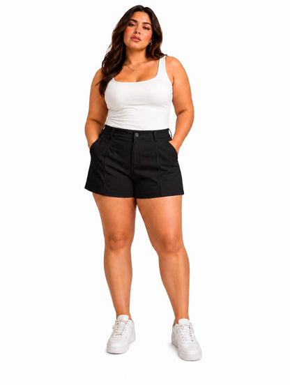Pantalón Corto de Tiro Alto Negro