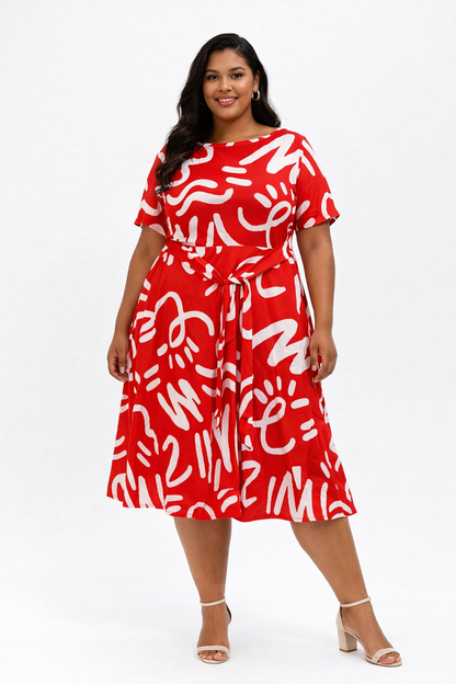 Vestido midi rojo