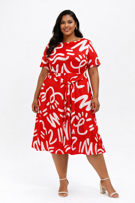 Vestido midi rojo