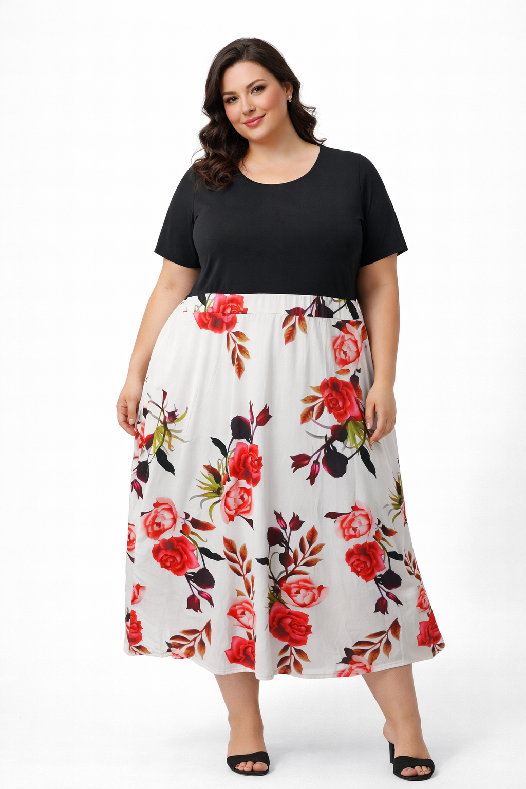 Vestido Bicolor Floral