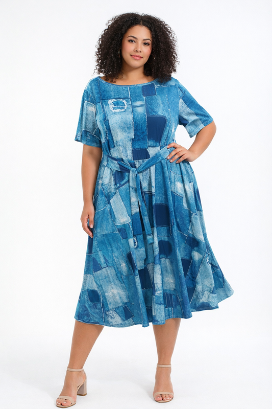 Vestido midi azul