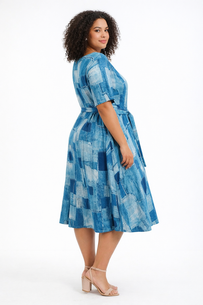 Vestido midi azul