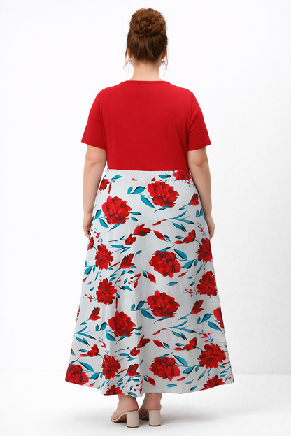 Vestido Bicolor Floral