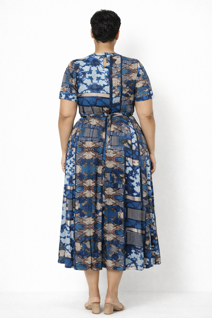 Vestido estampado azul