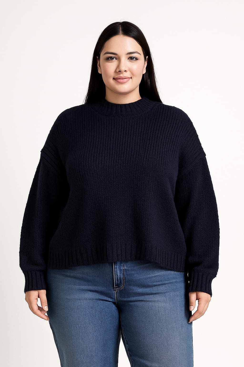 Jersey de punto azul marino