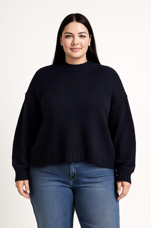 Jersey de punto azul marino