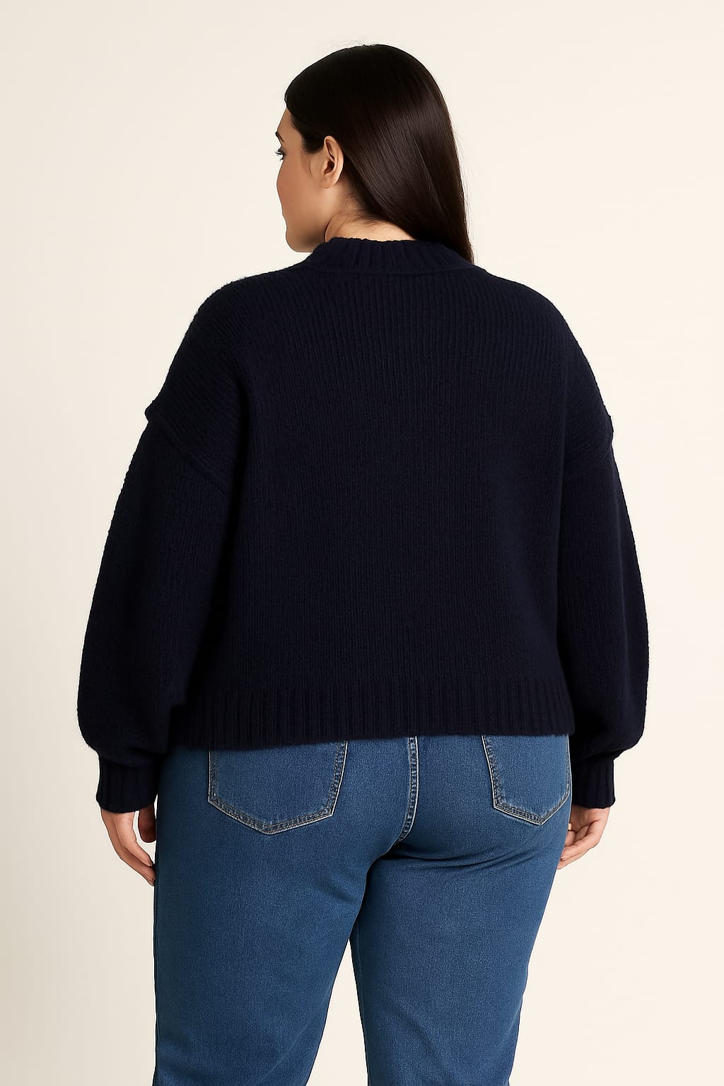 Jersey de punto azul marino